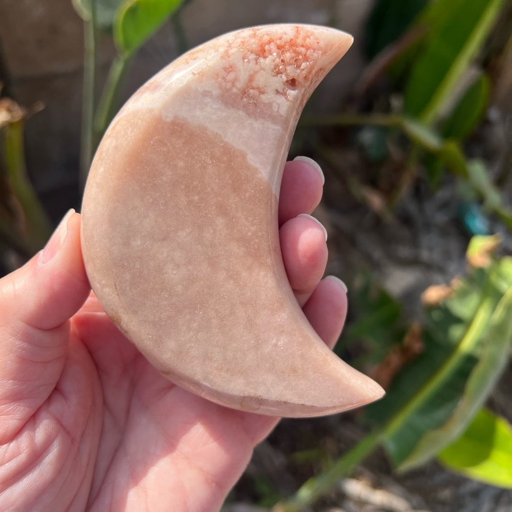 Pink Amethyst Druzy Small Moon - Picture 8 of 10